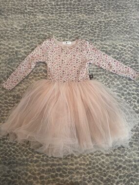 Petite Hailey Floral Pink Tulle Dress - Girls